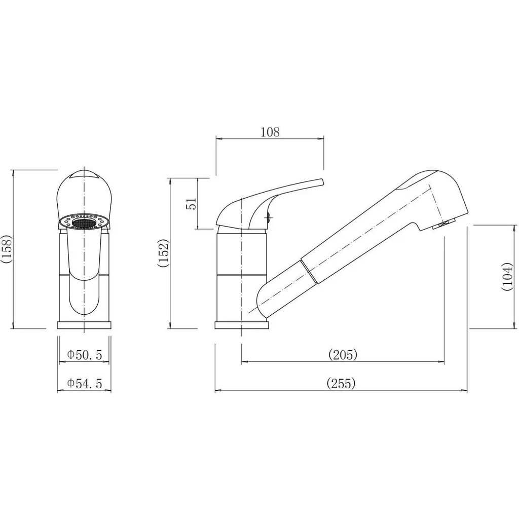 Kit Rubinetto Miscelatore Cromato Estraibile Con Doccetta Per Camper E Caravan | Attacco Push Fit 12mm John Guest