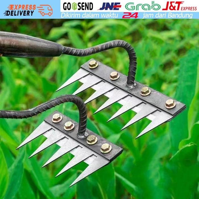 Jual Rake Alat Garukan Rumput Garpu Tanah Tanaman Berkebun Besi Pendek ...