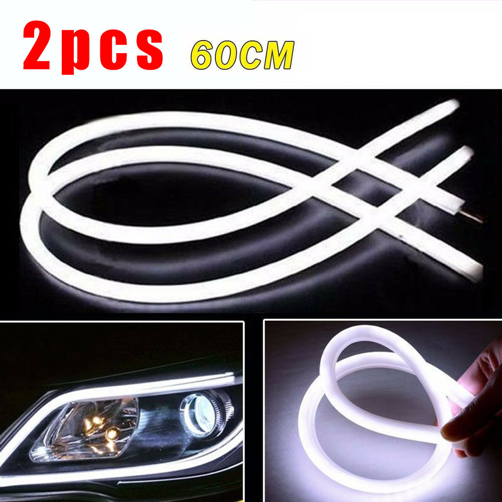 Jual 2 Buah Lampu Strip Fleksibel LED Mobil 60Cm 12V Lampu DRL Mobil ...