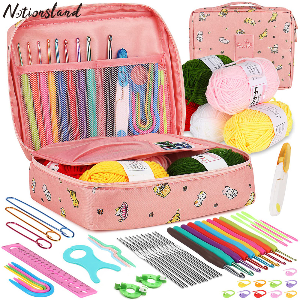 Jual 53 Buah Kit Kait Rajutan dengan Tas Penyimpanan Set Jarum Rajut ...