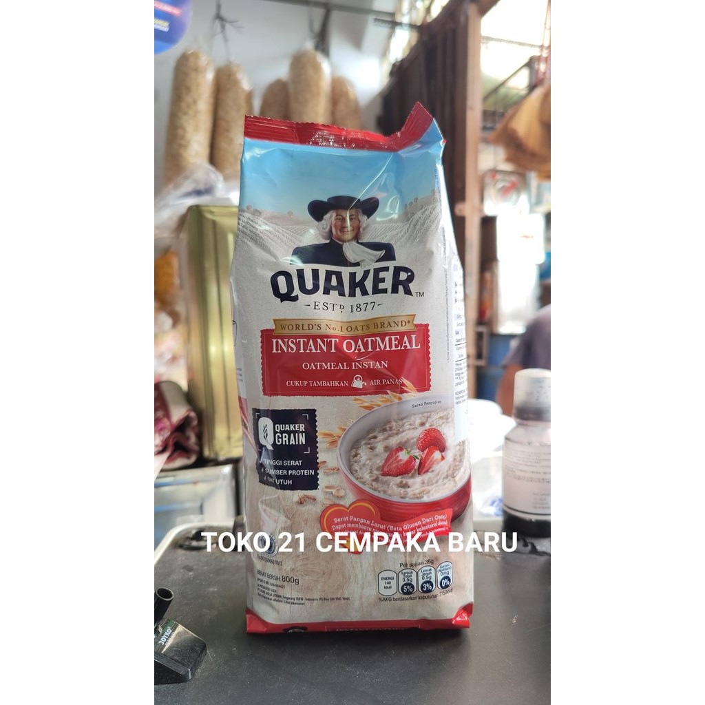 Jual Quaker Instant Oatmeal MERAH Refill 800 gram Oats Gandum Murah ...