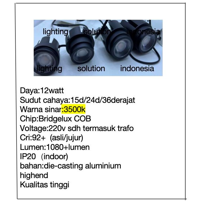 Jual MODULE LED SPOTLIGHT DOWNLIGHT 12WATT 3500K HIGHEND ASLI CRI92 ...