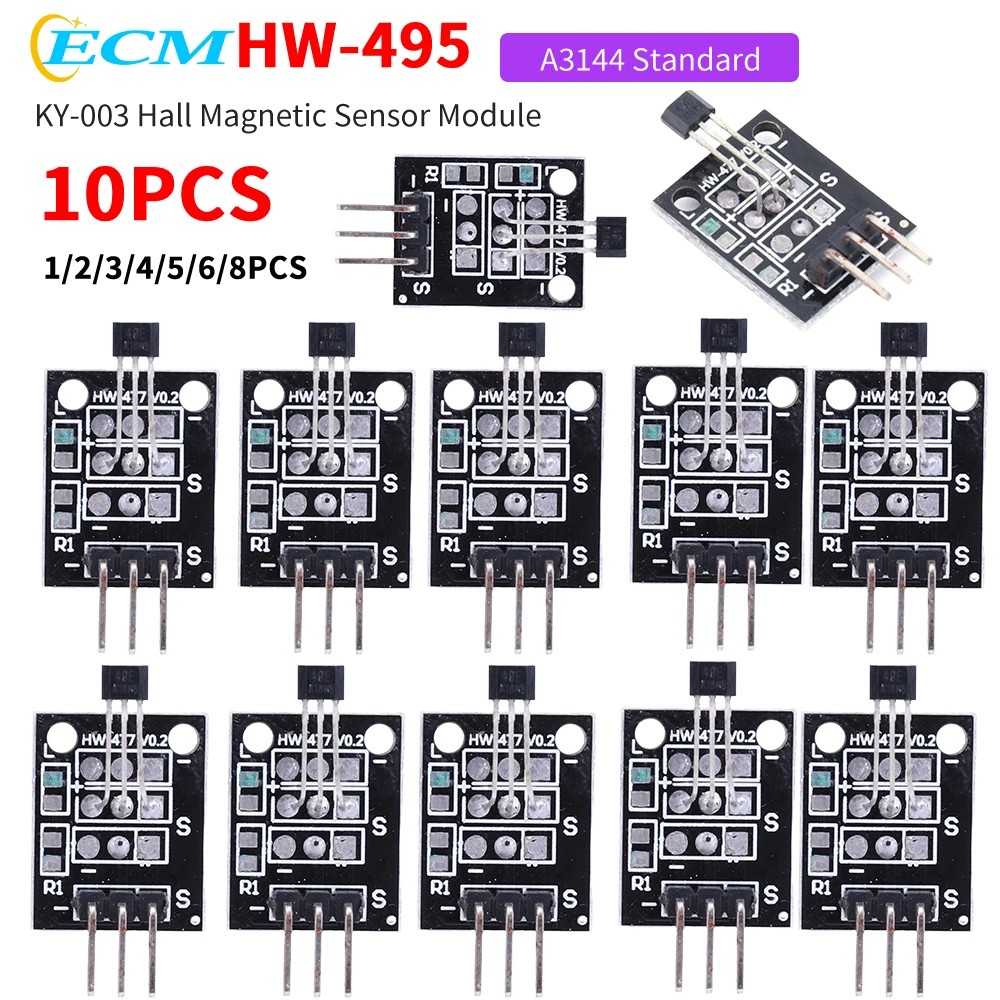 Jual IMPORT 1-10PCS KY-003 A3144 STANDARD HALL MAGNETIC SENSOR MODULE ...