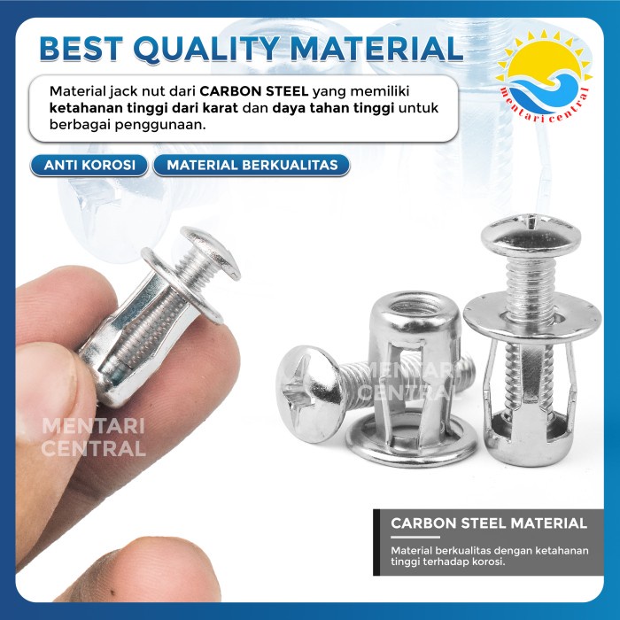 Jual PREMIUM Jack Nut - Rivet Plat Metal Mur Baut Drat Sekrup Fisher M4 ...