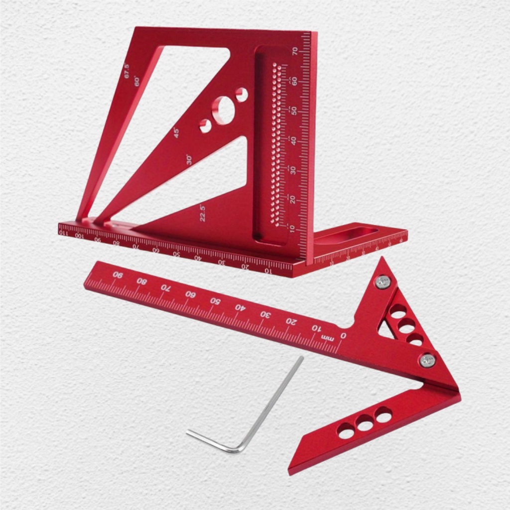 Jual 1/2pcs Carpenter Square Kit - Aluminum Square Protractor and ...