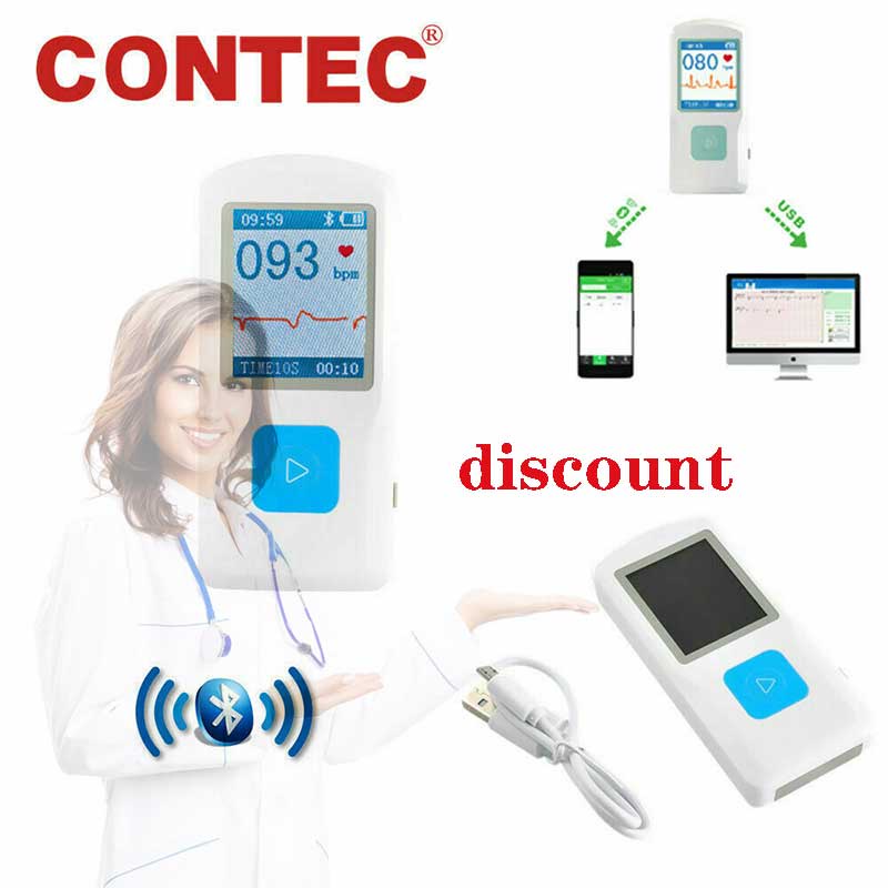 Jual SFC Genuine CONTEC Handheld Portable ECG EKG Machine Heart Beat ...