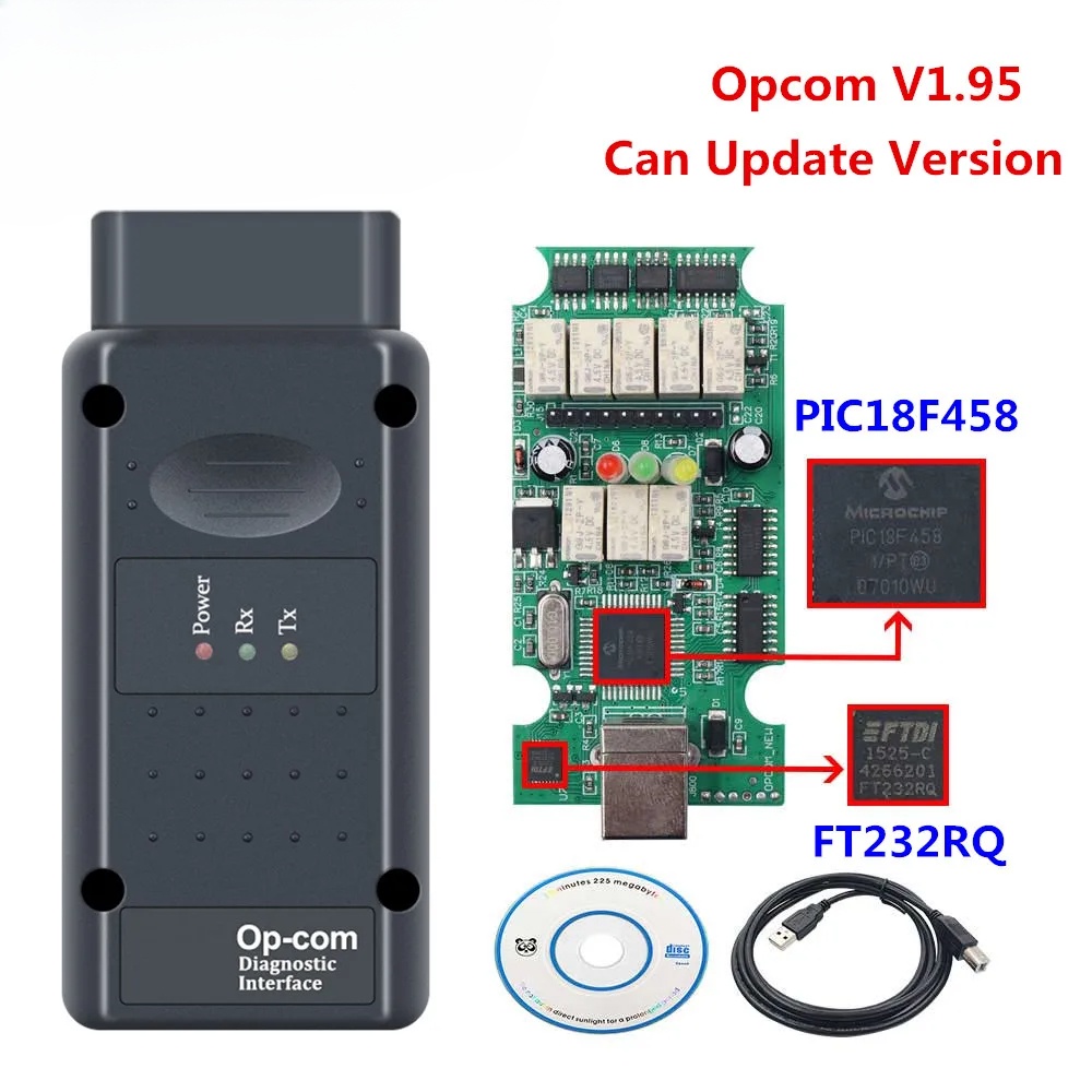 Jual SALE Quality OPCOM V1.99 OP COM V1.95 with PIC18F458 FTDI Chip Car ...