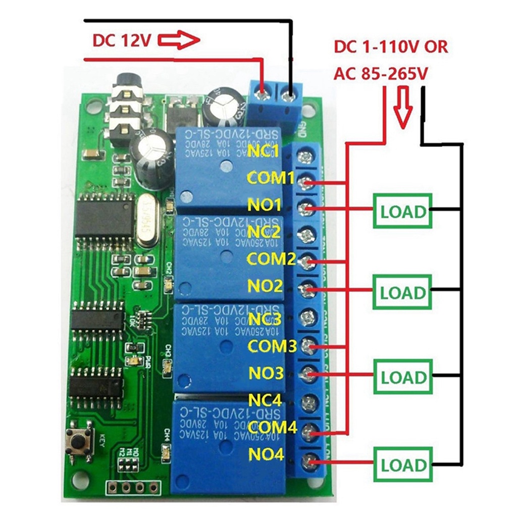 EVTSCAN Signal Decoder Relais AD22B04 12V 4 Kanal DTMF Ton Signal Decoder Relais Telefon Fernbedienung PLC EVTSCAN Signal Decoder Relais AD22B04 12V 4 Kanal DTMF Ton Signal Decoder Relais Telefon Fernbedienung PLC