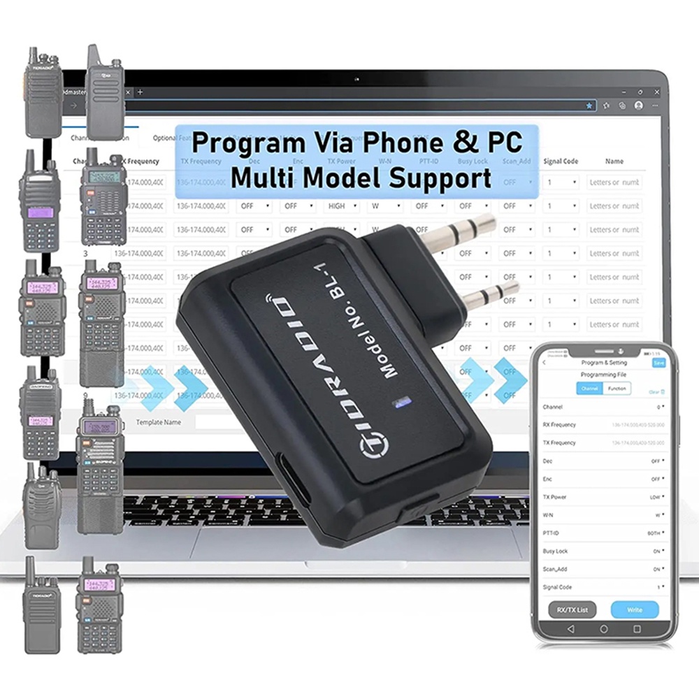 Jual Walkie Talkie Wireless Programmer Phone PC Bluetooth Programming ...