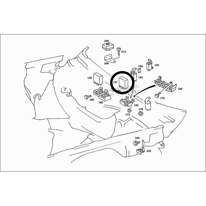 thumbnail image 2 of OE Quality Fuel Pump Relay For Mercedes-Benz W124 W126 W201 W463 – Replaces A0035452405, 0025455205 2 of 3