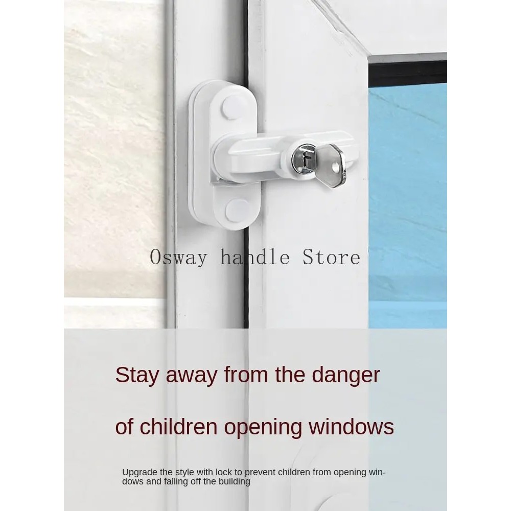 Jual NEW T-lock Flat Open Doors Windows Locks Safety Window Door Lock ...