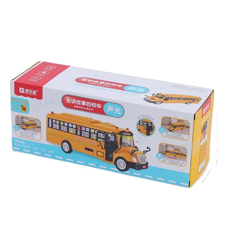 Jual Interactive Large School Bus Toy Featuring Music Lights And Sound ...