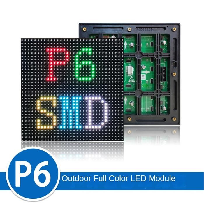 Jual PANEL MODUL LED P6 SMD RGB OUTDOOR 1920HZ 19.2X19.2CM HITAM P6-8S ...