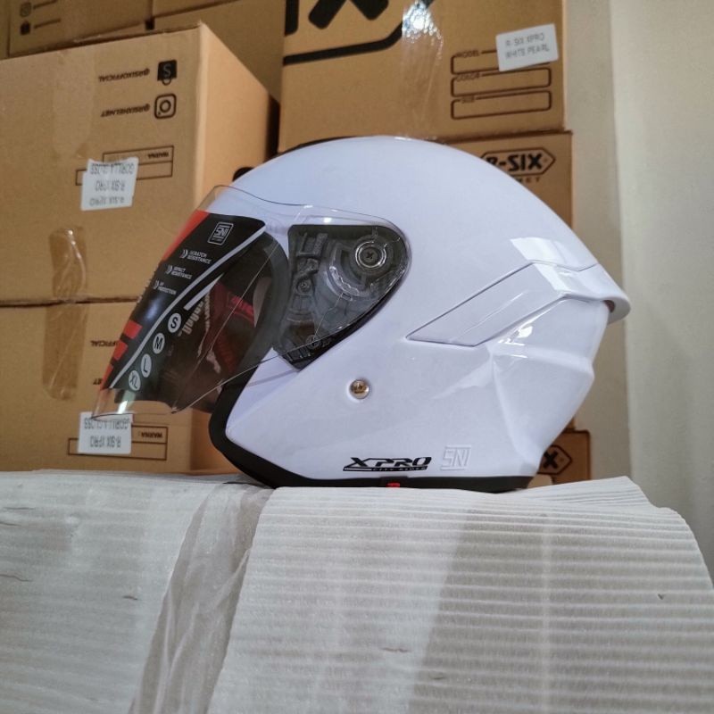 Jual R-SIX Helm Half Face Kekinian Motor SNI R Six Xpro Series JS Armor ...