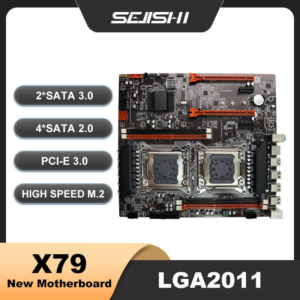 Jual Sejishi X79 Motherboard Dual Placa Mae Cpu Lga 2011 E-Atx Sata Pci ...
