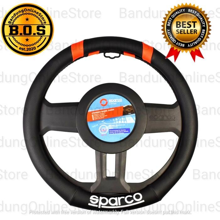 Jual PREMIUM Sparco Sarung Setir Mobil UNIVERSAL / Stir Flat Based ...