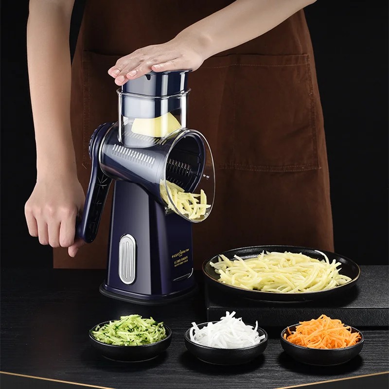 Jual Kitchen Veggie Chopper Multifunction Rotary Cheese Grater Manual ...