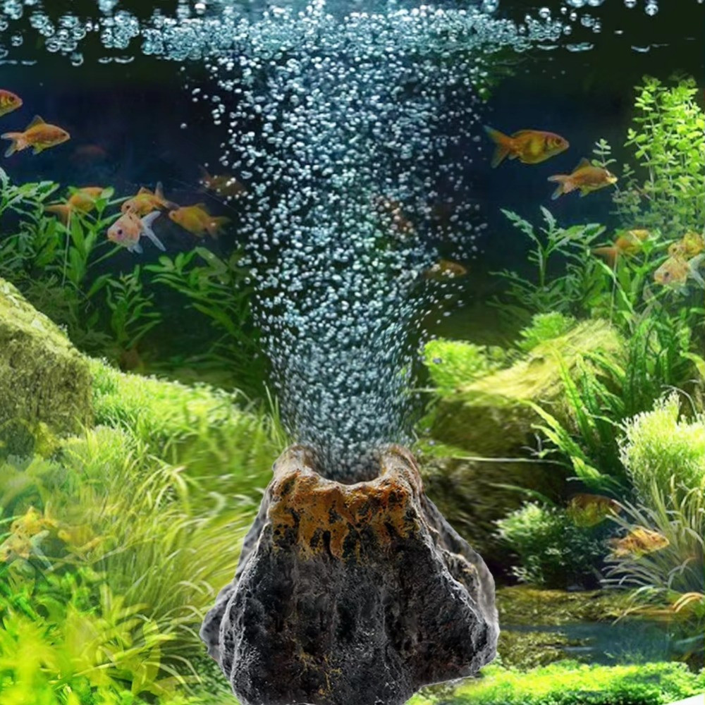 Jual Fish Tank Decoration Landscape Rockery Aquarium Simulation Volcano ...
