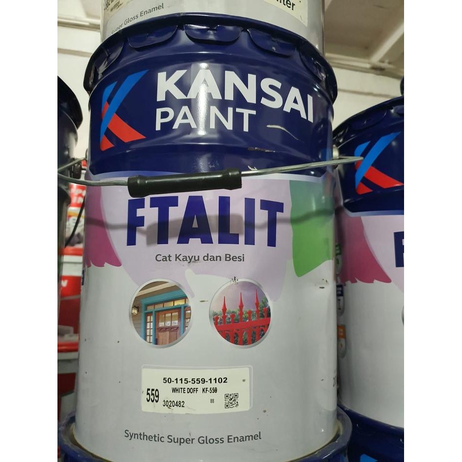 Jual FTALIT KANSAI 20 KG 20KG PAIL CAT KAYU BESI MINYAK DOF HITAM PUTIH ...