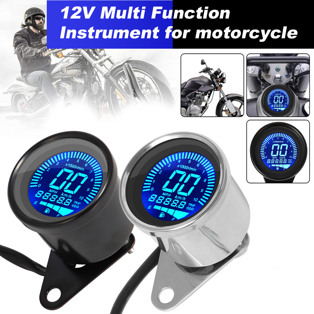 Jual Universal Digital Motorcycle Lcd Screen Speedometer Odometer ...