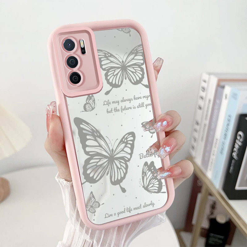 YUXING Cover Glitter Per Oppo A16 / A16s / A54s - Custodia Trasparente Antiurto Con Glitter - Donna - (Nera)