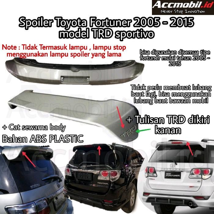 Jual Spoiler Toyota Fortuner Trd Sportivo 2005-2015 Model Original Oem ...
