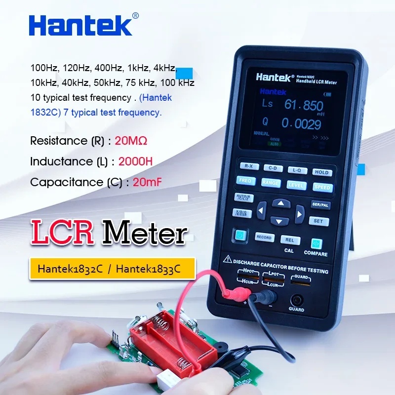 HoldPeak HP-4070L Handheld LCD Digital LCR Meter - Measures Capacitance, Resistance, Inductance