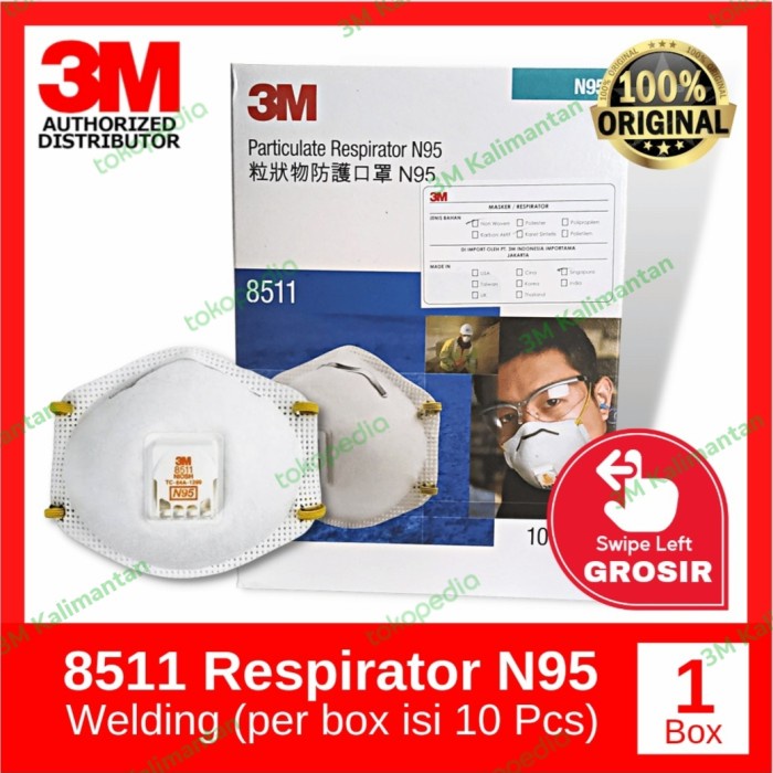Jual 3M Particulate Respirator 8511 N95 (1 Box isi 10 Pcs) | Shopee ...