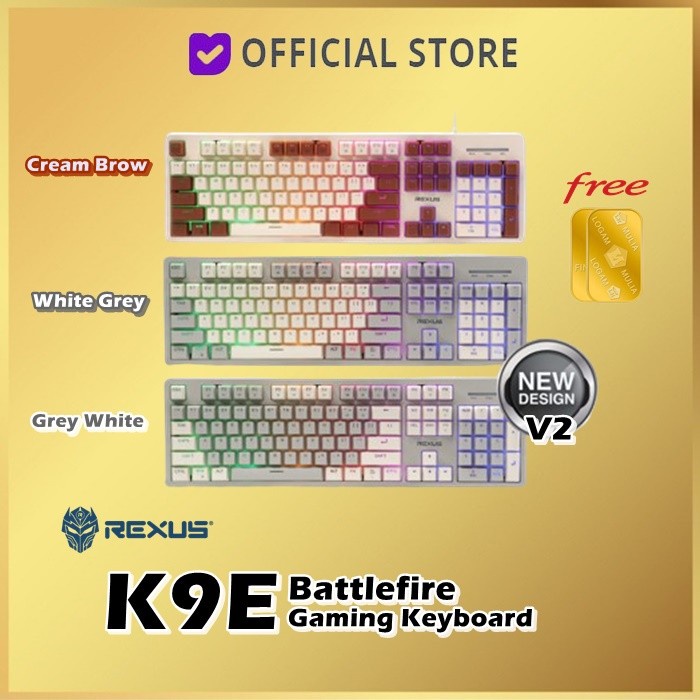 Jual PROMO! Rexus K9E V2 Battlefire Gaming Keyboard K9 E | Shopee Indonesia