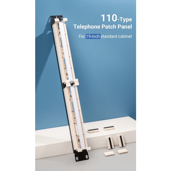 Jual Vention Telepon Pat Panel RJ11 25 Port for 1U 19 In Server Rack ...