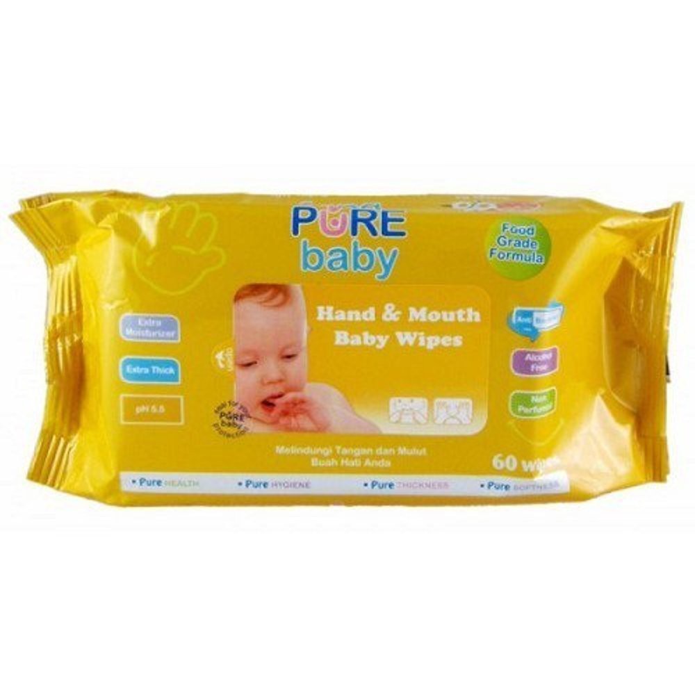 Jual Pure BB Hand Mouth Baby Wipes 60s | Shopee Indonesia