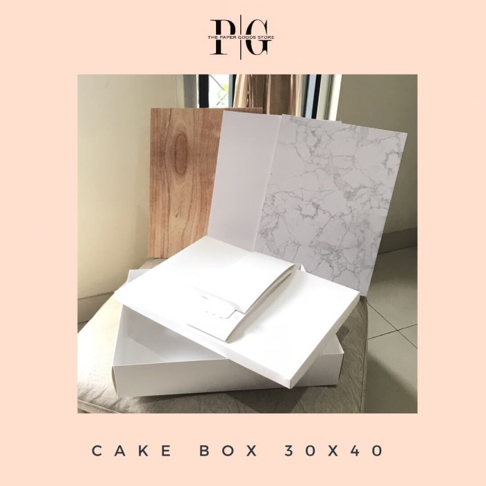 Jual WoW cake board + cake box (kotak kue + alas kue) 30x40x8 | Shopee ...