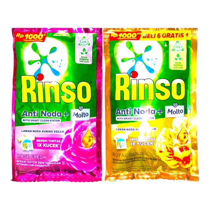 Jual [BUNDLE 6 RENCENG] RINSO MOLTO - Cair 42 ml - Liquid Sachet ...