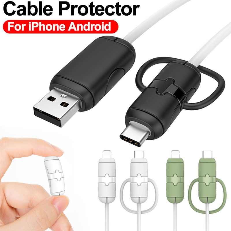Jual Silicone Mobile Phone Charger Cable Protector Cover Line Wire Cord ...