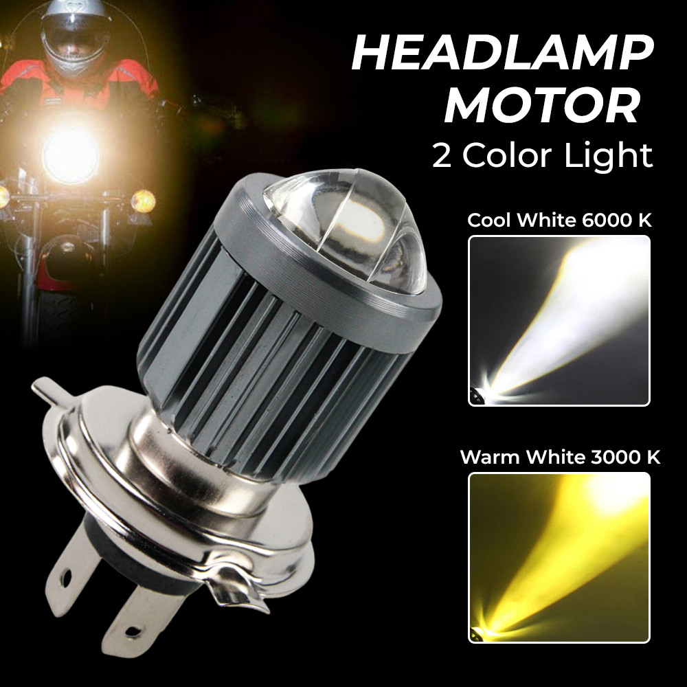 Jual RD REDCAR Lampu Depan Motor LED Headlamp High Low Beam 2 Color ...