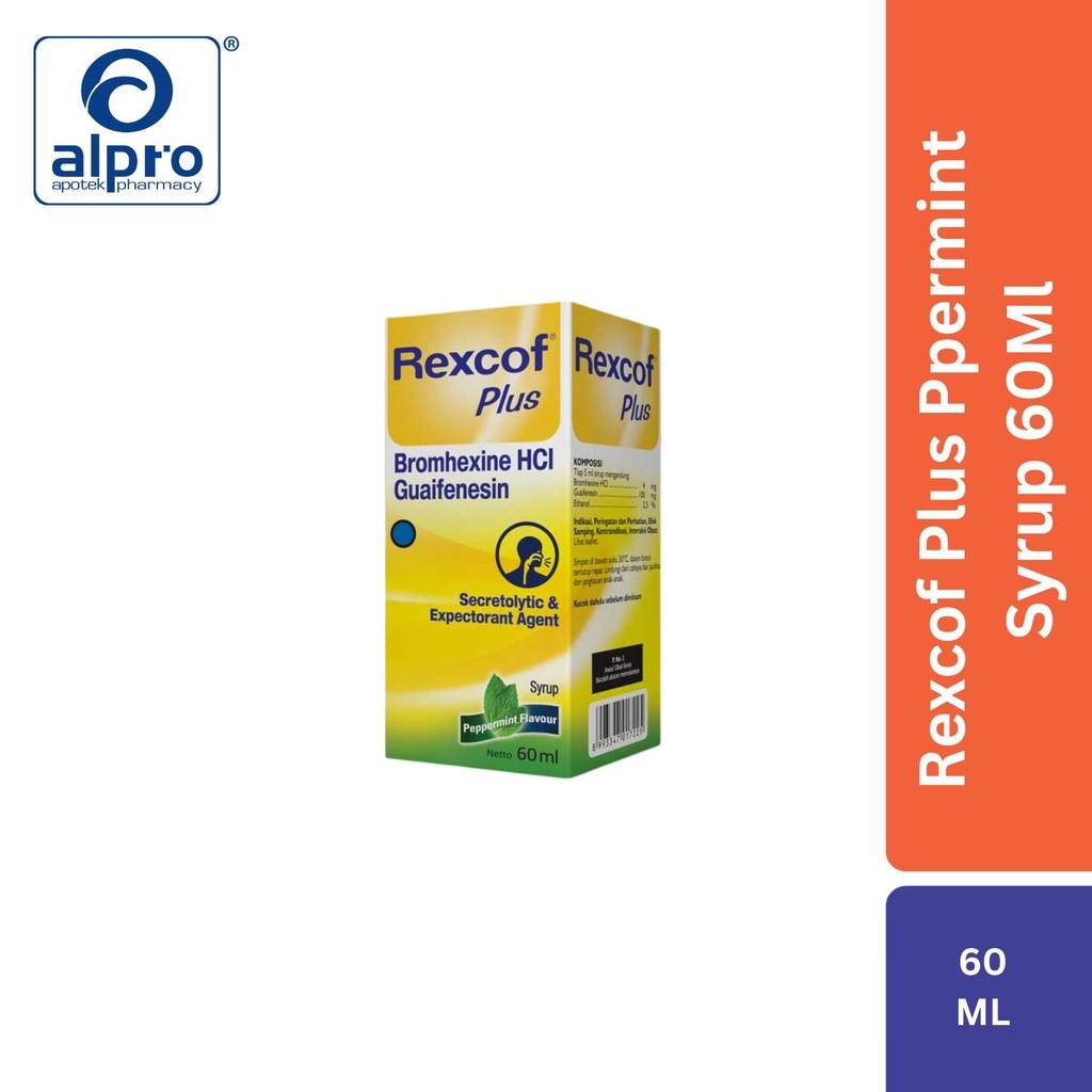 Jual Rexcof Plus Ppermint Syrup 60Ml/Bromhexine/Batuk Berdahak | Shopee ...