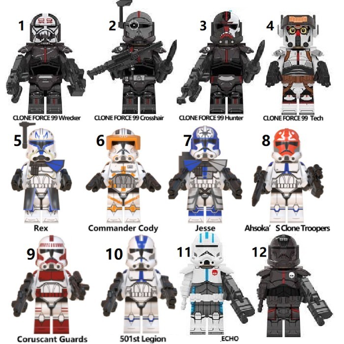 Jual ..... [[(%%)]] Star Wars Clone Force 99 Trooper Rex Cody Echo 501 ...