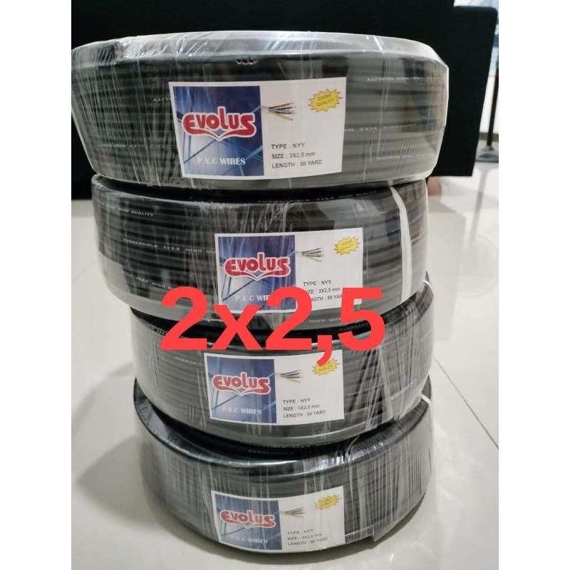 Jual RB2233 kabel listrik Evolus 2x2,5 ukuran 45meter 50 yard (1 roll ...