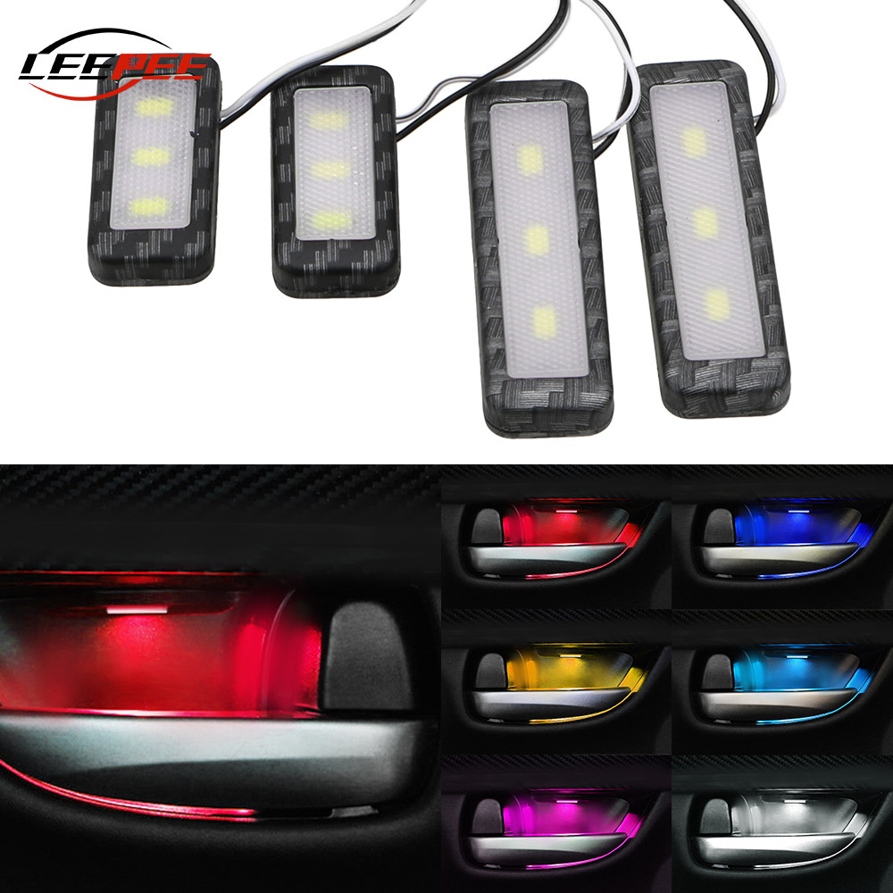 Jual 12V Lampu RGB Mobil LED Pintu Dasbor Kaki Lampu Sekitar Dekoratif ...