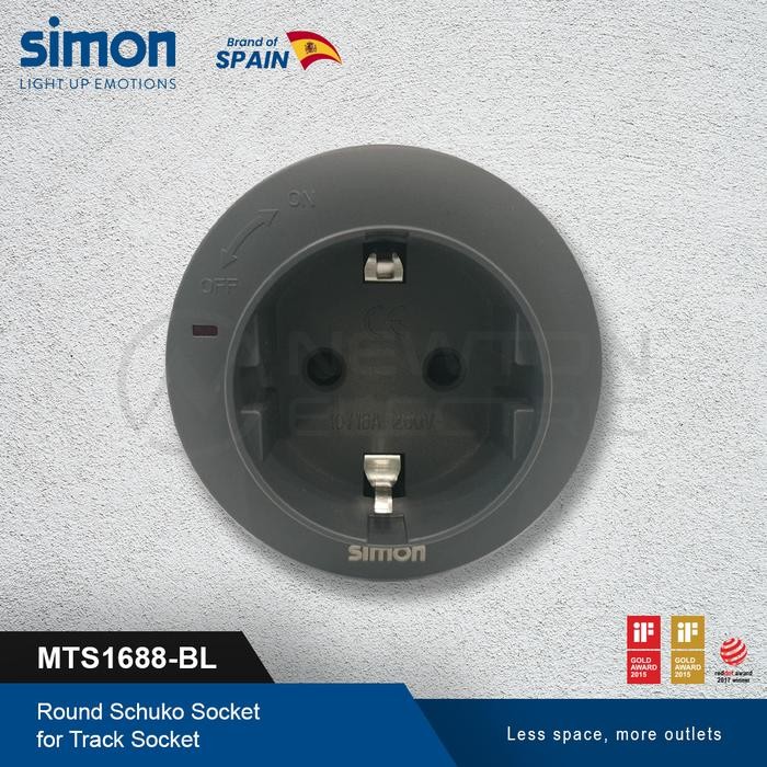 Jual Simon Track Socket Shucko Socket Round - Black | Shopee Indonesia
