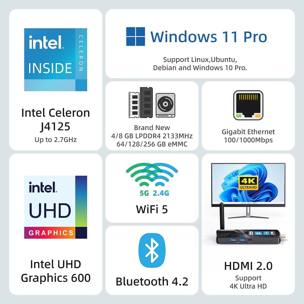 Jual MeLE Mini PC Stick intel Windows 11 J4125 N4000 8GB 128GB 256GB ...