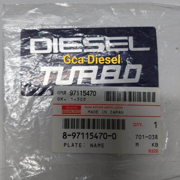 Jual Sticker Stiker Turbo Diesel Di Pipa Inlet Isuzu Panther Turbo Kode ...