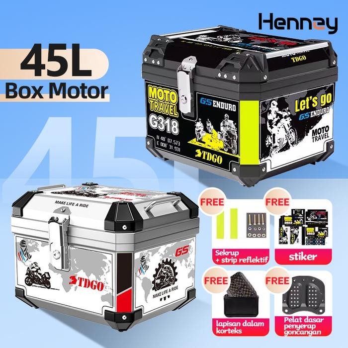 Jual Kotak Penyimpanan Motor Murah Abs 45L/Motowolf Top Box Motor ...