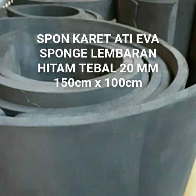 Jual SPON KARET ATI EVA SPONGE LEMBARAN HITAM TEBAL 20 MM | Shopee ...