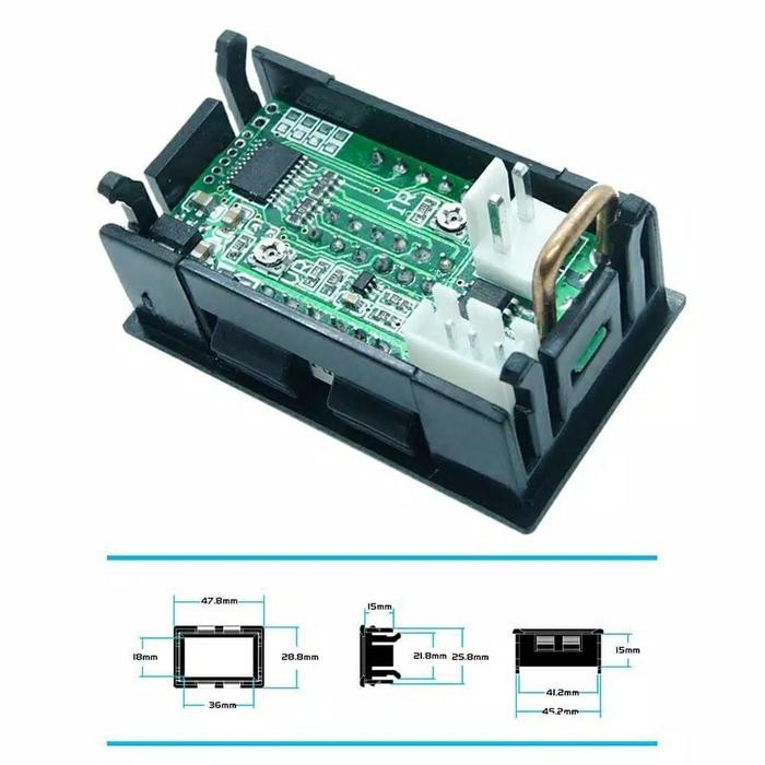 Jual Voltmeter Volt Amper Volt Meter Amper Meter 4 Bit 4 Digit Display ...