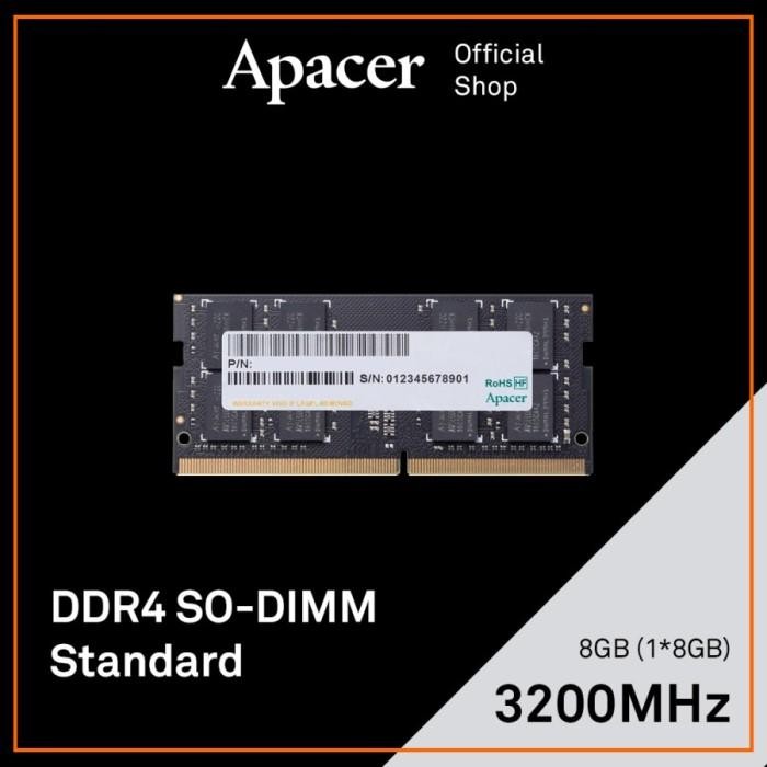 Jual APACER DDR4 PC25600 3200MHZ 8GB - RAM SODIMM SINGLE CHANNEL ...