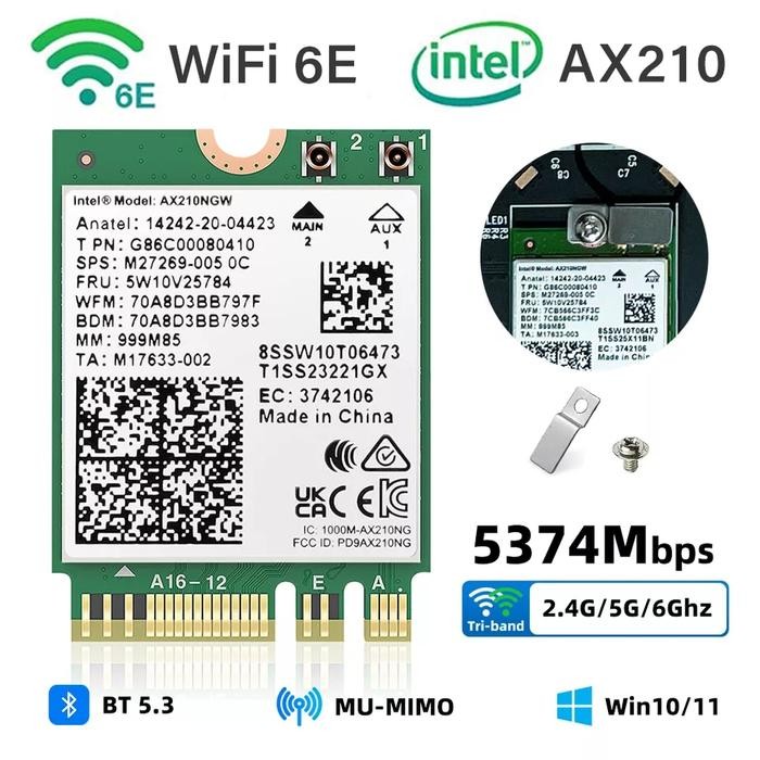 Jual WIRELESS WIFI CARD INTEL 6E AX210 M.2 BLUETOOTH 5.2 / INTEL ...