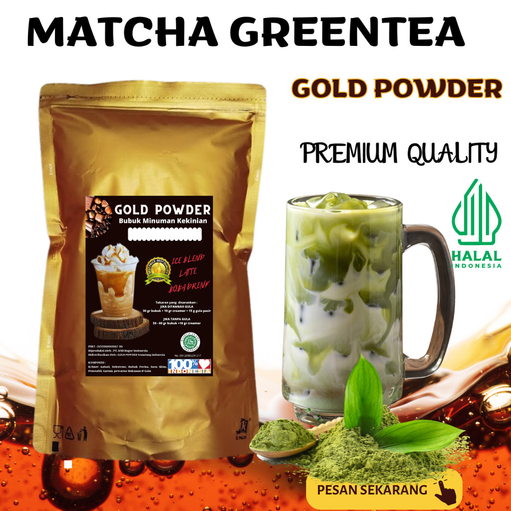 Jual RASA MATCHA GREENTEA 1 Kg GOLD PREMIUM POWDER DRINK BUBUK MINUMAN ...