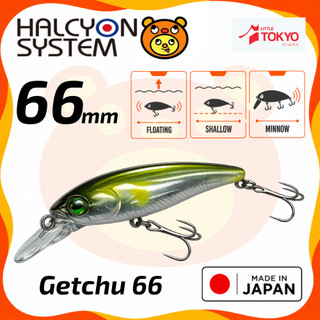 HALCYON System Getchu 66 66mm 6g Floating Minnow Umpan Pancing Lure Casting Seabass Kakap Trout Original Japan