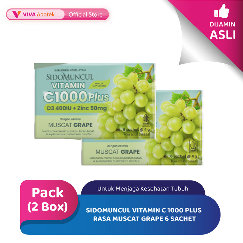Jual [PAKET HEMAT] Sidomuncul Vitamin C 1000 Plus Rasa Muscat Grape 6 ...